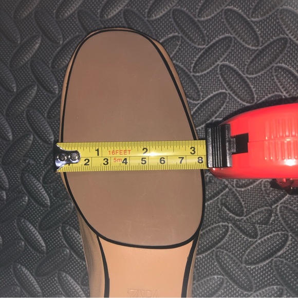 NWT Zara Leather Ballet Bow Tie Ballerinas Flats Shoes Beige Size 7 / 37 - Picture 8 of 8